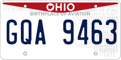 OH license plate GQA9463