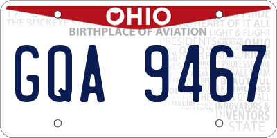 OH license plate GQA9467