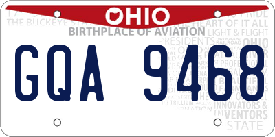 OH license plate GQA9468