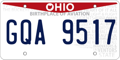 OH license plate GQA9517