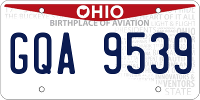 OH license plate GQA9539