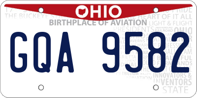 OH license plate GQA9582