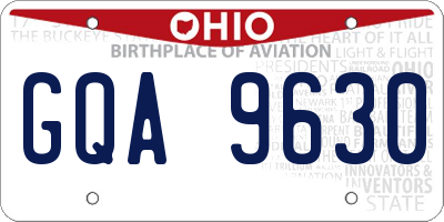 OH license plate GQA9630