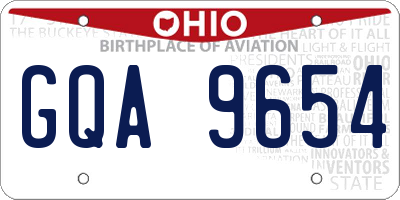 OH license plate GQA9654