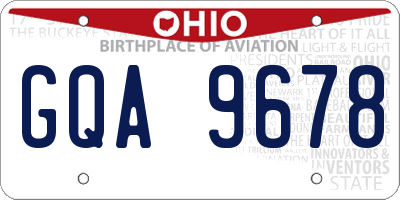 OH license plate GQA9678
