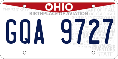 OH license plate GQA9727
