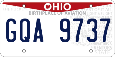 OH license plate GQA9737