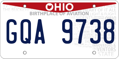 OH license plate GQA9738