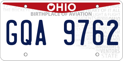 OH license plate GQA9762