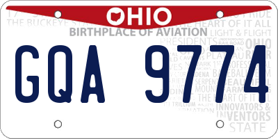 OH license plate GQA9774