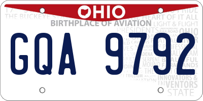 OH license plate GQA9792