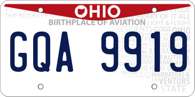 OH license plate GQA9919
