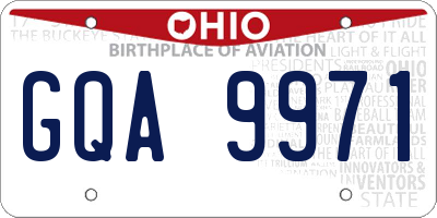 OH license plate GQA9971