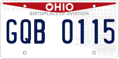 OH license plate GQB0115