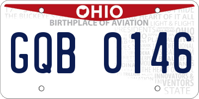 OH license plate GQB0146