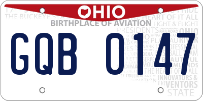 OH license plate GQB0147