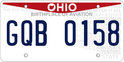 OH license plate GQB0158