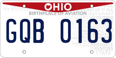 OH license plate GQB0163