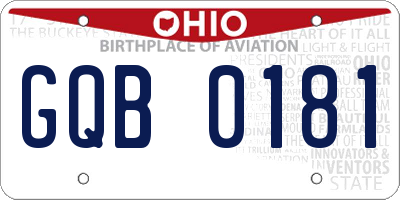 OH license plate GQB0181