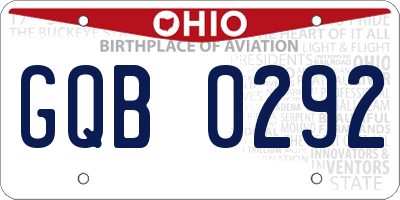 OH license plate GQB0292