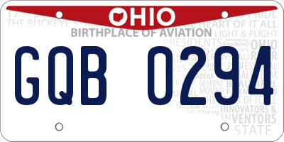 OH license plate GQB0294