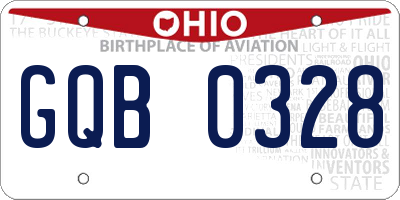 OH license plate GQB0328