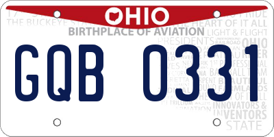 OH license plate GQB0331