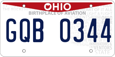 OH license plate GQB0344