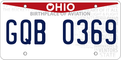 OH license plate GQB0369