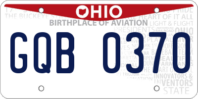 OH license plate GQB0370
