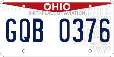 OH license plate GQB0376