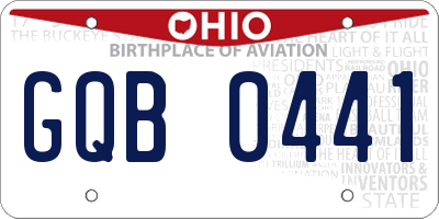 OH license plate GQB0441