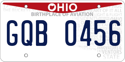 OH license plate GQB0456