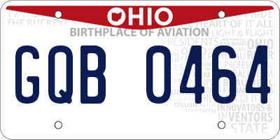 OH license plate GQB0464
