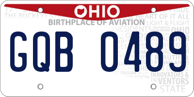 OH license plate GQB0489