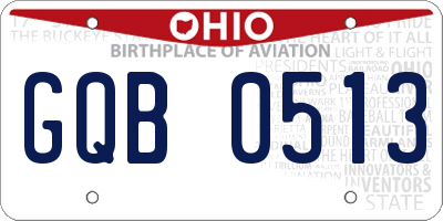 OH license plate GQB0513