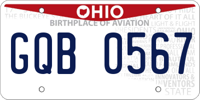 OH license plate GQB0567