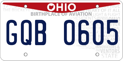 OH license plate GQB0605