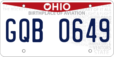 OH license plate GQB0649