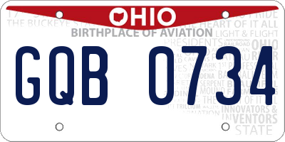 OH license plate GQB0734