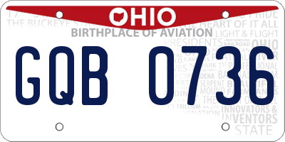 OH license plate GQB0736