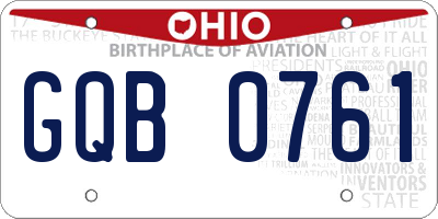 OH license plate GQB0761