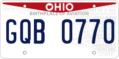 OH license plate GQB0770