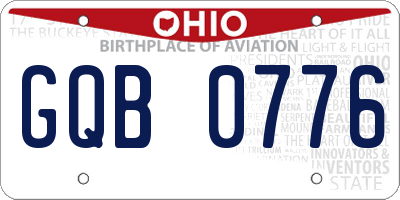 OH license plate GQB0776