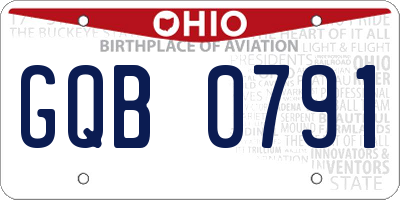 OH license plate GQB0791