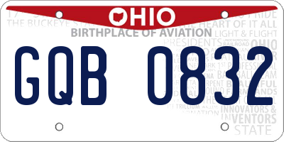 OH license plate GQB0832