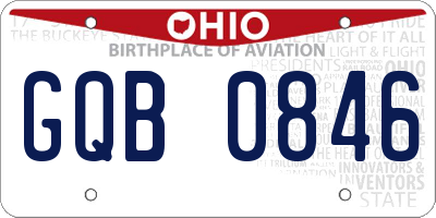 OH license plate GQB0846