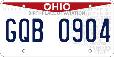 OH license plate GQB0904