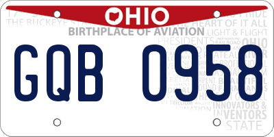 OH license plate GQB0958