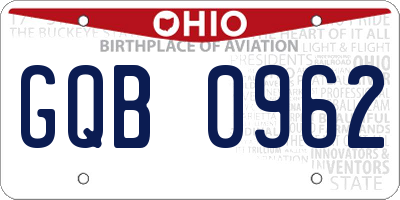 OH license plate GQB0962